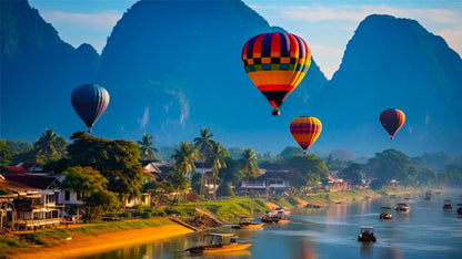 Vang Vieng: Hot Air Balloon and Go Kart Ride