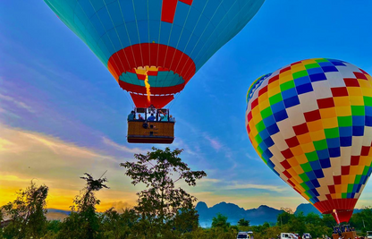 Vang Vieng: Hot Air Balloon and Go Kart Ride