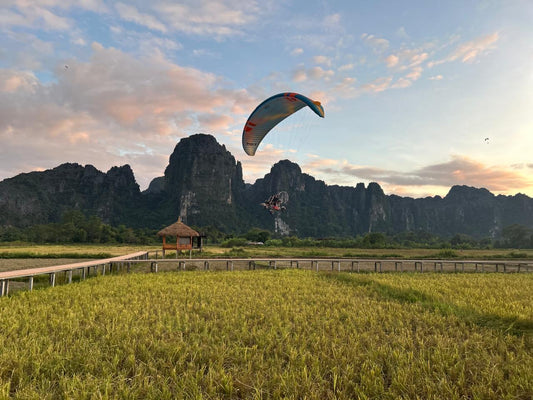 Vang Vieng: Paragliding and Go Karting Experience