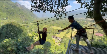 Vang Vieng: Hot Air Balloon,Kayak,Zipline,Blue lagoon1 Tour